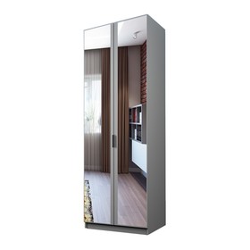 Шкаф 2-х дверный «Экон», 800×520×2300 мм, зеркало, полки, цвет серый шагрень