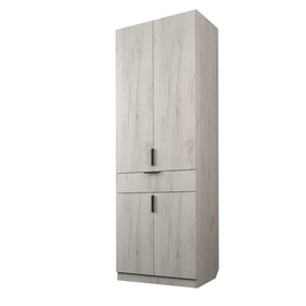 Шкаф 2-х дверный «Экон», 800×520×2300 мм, 1 ящик, полки, цвет дуб крафт белый