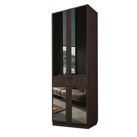 Шкаф 2-х дверный «Экон», 800×520×2300 мм, 1 ящик, зеркало, полки, цвет венге