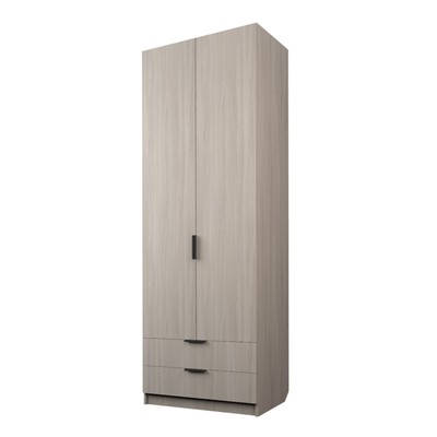 Шкаф 2-х дверный «Экон», 800×520×2300 мм, 2 ящика, полки, цвет ясень шимо светлый