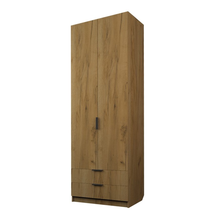 Шкаф 2-х дверный «Экон», 800×520×2300 мм, 2 ящика, полки, цвет дуб крафт золотой