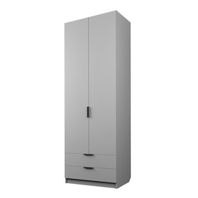 Шкаф 2-х дверный «Экон», 800×520×2300 мм, 2 ящика, полки, цвет серый шагрень