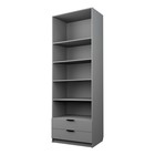 Шкаф двухдверный «Аллоджио. Экон», 2 ящика, с зеркалом, с полками, 800×520×2300 мм, цвет дуб молочный  (артикул 10301946)  большой выбор товаров оптом и в розницу по низким ценам с доставкой