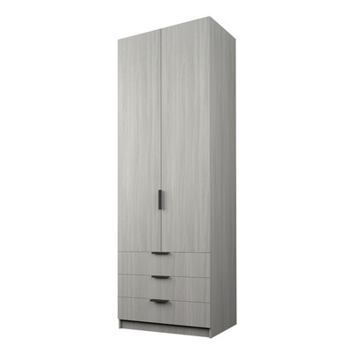Шкаф 2-х дверный «Экон», 800×520×2300 мм, 3 ящика, полки, цвет ясень шимо светлый