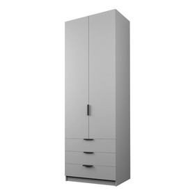 Шкаф 2-х дверный «Экон», 800×520×2300 мм, 3 ящика, полки, цвет серый шагрень