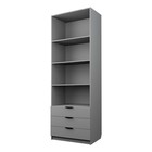 Шкаф двухдверный «Аллоджио. Экон», 3 ящика, с зеркалом, с полками, 800×520×2300 мм, цвет ясень анкор светлый  (артикул 10301966)  большой выбор товаров оптом и в розницу по низким ценам с доставкой