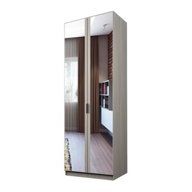 Шкаф 2-х дверный «Экон», 800×520×2300 мм, зеркало, штанга и полки, цвет ясень шимо светлый