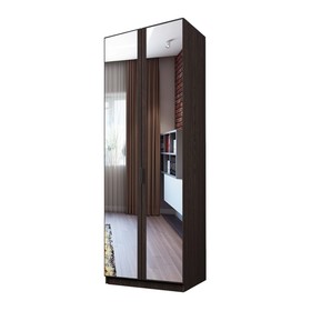 Шкаф 2-х дверный «Экон», 800×520×2300 мм, зеркало, штанга и полки, цвет венге