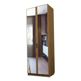 Шкаф 2-х дверный «Экон», 800×520×2300 мм, зеркало, штанга и полки, цвет дуб крафт золотой