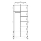 Шкаф двухдверный «Аллоджио. Экон», с зеркалом, с штангой, с полками, 800×520×2300 мм, цвет дуб сонома  (артикул 10301996)  большой выбор товаров оптом и в розницу по низким ценам с доставкой