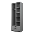 Шкаф 2-х дверный «Экон», 800×520×2300 мм, 2 ящика, зеркало, штанга и полки, цвет ясень анкор светлый - фото 14006323