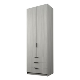 Шкаф 2-х дверный «Экон», 800×520×2300 мм, 3 ящика, штанга и полки, цвет ясень шимо светлый