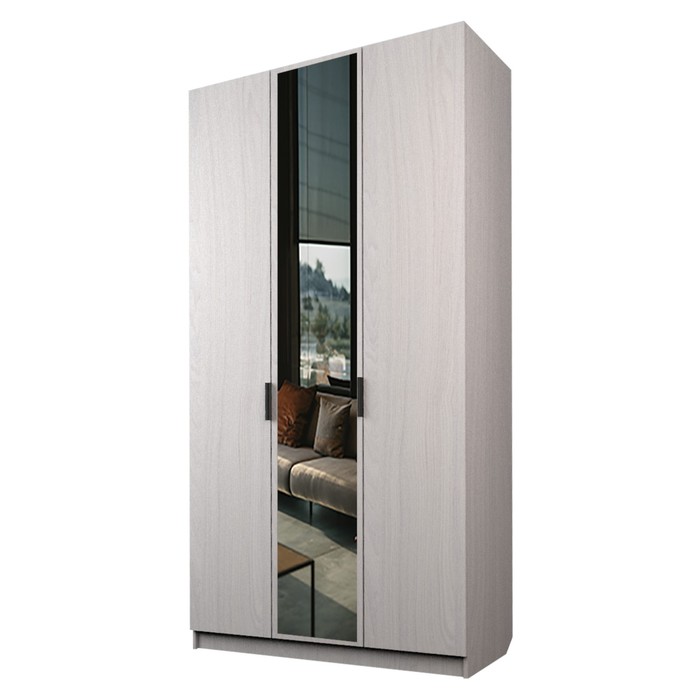 Шкаф 3-х дверный «Экон», 1200×520×2300 мм, 1 зеркало, цвет ясень анкор светлый