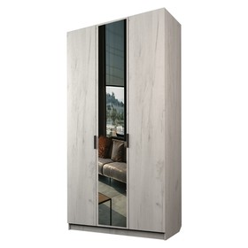 Шкаф 3-х дверный «Экон», 1200×520×2300 мм, 1 зеркало, цвет дуб крафт белый