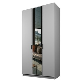 Шкаф 3-х дверный «Экон», 1200×520×2300 мм, 1 зеркало, цвет серый шагрень