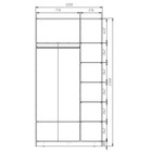 Шкаф трехдверный «Аллоджио. Экон», 3 зеркала, 1200×520×2300 мм, цвет дуб крафт белый  (артикул 10302078)  большой выбор товаров оптом и в розницу по низким ценам с доставкой
