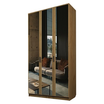Шкаф 3-х дверный «Экон», 1200×520×2300 мм, 3 зеркала, цвет дуб крафт золотой