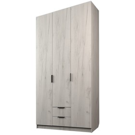Шкаф 3-х дверный «Экон», 1200×520×2300 мм, 2 ящика, цвет дуб крафт белый