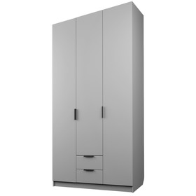 Шкаф 3-х дверный «Экон», 1200×520×2300 мм, 2 ящика, цвет серый шагрень