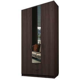 Шкаф 3-х дверный «Экон», 1200×520×2300 мм, 2 ящика, 1 зеркало, цвет венге
