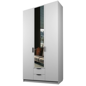Шкаф 3-х дверный «Экон», 1200×520×2300 мм, 2 ящика, 1 зеркало, цвет белый