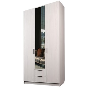 Шкаф 3-х дверный «Экон», 1200×520×2300 мм, 2 ящика, 1 зеркало, цвет ясень анкор светлый