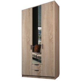 Шкаф 3-х дверный «Экон», 1200×520×2300 мм, 2 ящика, 1 зеркало, цвет дуб сонома