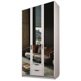 Шкаф 3-х дверный «Экон», 1200×520×2300 мм, 2 ящика, 3 зеркала, цвет ясень анкор светлый