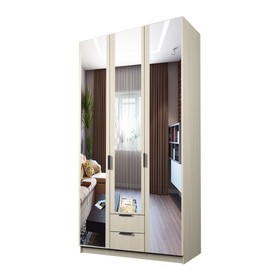 Шкаф 3-х дверный «Экон», 1200×520×2300 мм, 2 ящика, 3 зеркала, цвет дуб молочный