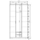 Шкаф трехдверный «Аллоджио. Экон», 2 ящика, 3 зеркала, 1200×520×2300 мм, цвет серый шагрень  (артикул 10302119)  большой выбор товаров оптом и в розницу по низким ценам с доставкой