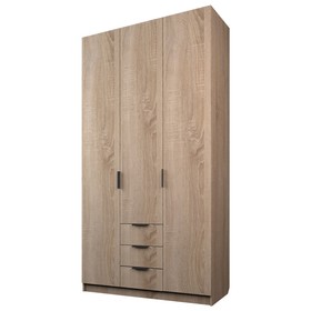 Шкаф 3-х дверный «Экон», 1200×520×2300 мм, 3 ящика, цвет дуб сонома