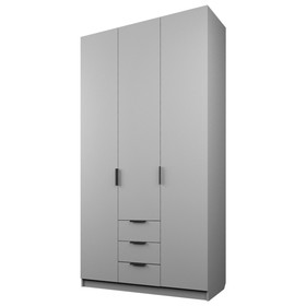 Шкаф 3-х дверный «Экон», 1200×520×2300 мм, 3 ящика, цвет серый шагрень