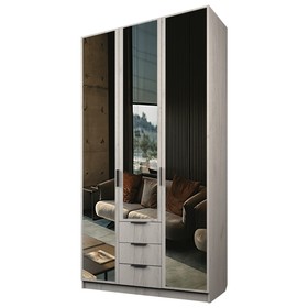 Шкаф 3-х дверный «Экон», 1200×520×2300 мм, 3 ящика, 3 зеркала, цвет дуб крафт белый