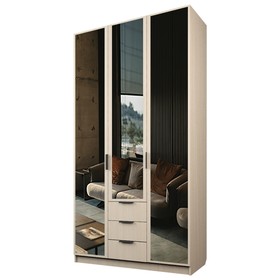 Шкаф 3-х дверный «Экон», 1200×520×2300 мм, 3 ящика, 3 зеркала, цвет дуб молочный