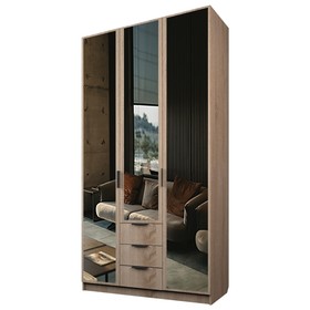 Шкаф 3-х дверный «Экон», 1200×520×2300 мм, 3 ящика, 3 зеркала, цвет дуб сонома