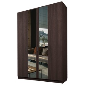 Шкаф 4-х дверный «Экон», 1600×520×2300 мм, 2 зеркала, цвет венге