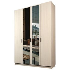 Шкаф 4-х дверный «Экон», 1600×520×2300 мм, 2 зеркала, цвет дуб молочный