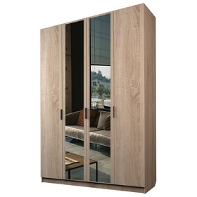 Шкаф 4-х дверный «Экон», 1600×520×2300 мм, 2 зеркала, цвет дуб сонома