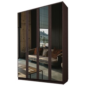 Шкаф 4-х дверный «Экон», 1600×520×2300 мм, 4 зеркала, цвет венге