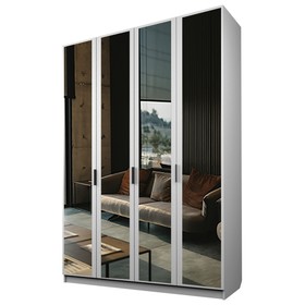 Шкаф 4-х дверный «Экон», 1600×520×2300 мм, 4 зеркала, цвет белый