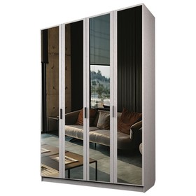 Шкаф 4-х дверный «Экон», 1600×520×2300 мм, 4 зеркала, цвет ясень анкор светлый