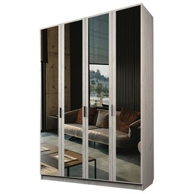 Шкаф 4-х дверный «Экон», 1600×520×2300 мм, 4 зеркала, цвет дуб крафт белый