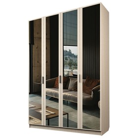 Шкаф 4-х дверный «Экон», 1600×520×2300 мм, 4 зеркала, цвет дуб молочный