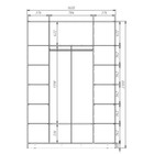 Шкаф четырёхдверный «Аллоджио. Экон», 4 зеркала, 1600×520×2300 мм, цвет серый шагрень  (артикул 10302193)  большой выбор товаров оптом и в розницу по низким ценам с доставкой