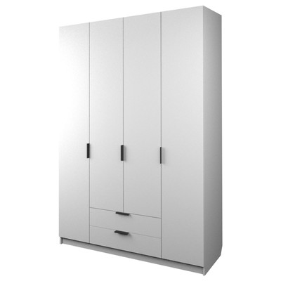 Шкаф четырёхдверный «Аллоджио. Экон», 2 ящика, 1600×520×2300 мм, цвет белый