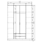 Шкаф четырёхдверный «Аллоджио. Экон», 2 ящика, с зеркалом, 1600×520×2300 мм, цвет дуб молочный  (артикул 10302215)  большой выбор товаров оптом и в розницу по низким ценам с доставкой