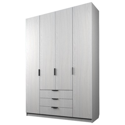 Шкаф четырёхдверный «Аллоджио. Экон», 3 ящика, 1600×520×2300 мм, цвет ясень анкор светлый