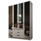 Шкаф четырёхдверный «Аллоджио. Экон», 3 ящика, 4 зеркала, 1600×520×2300 мм, цвет ясень шимо светлый - Фото 1