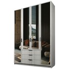 Шкаф четырёхдверный «Аллоджио. Экон», 3 ящика, 4 зеркала, 1600×520×2300 мм, цвет дуб крафт белый - Фото 1