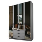 Шкаф четырёхдверный «Аллоджио. Экон», 3 ящика, 4 зеркала, 1600×520×2300 мм, цвет серый шагрень - Фото 1
